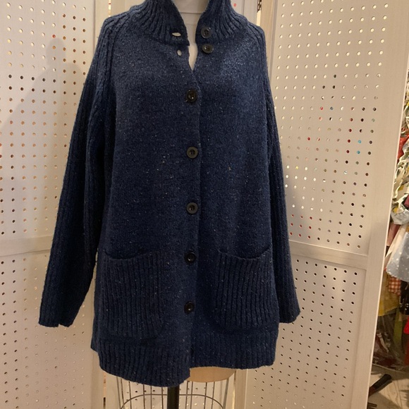 Cozy Navy Blue Cardigan Sweater - Picture 1 of 4